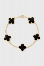 Pulsera con Motivo de Trébol y Elegancia Baño de Oro