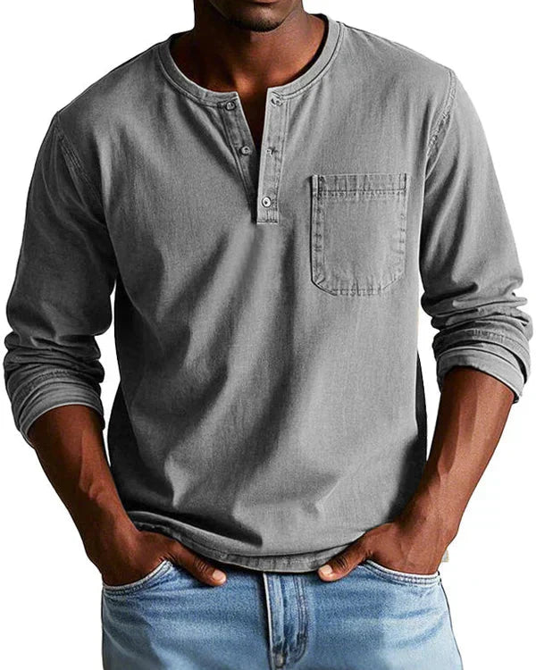 Sebastian - Camisa Retro de Denim Ligero Premium