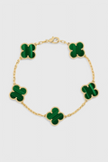 Pulsera con Motivo de Trébol y Elegancia Baño de Oro