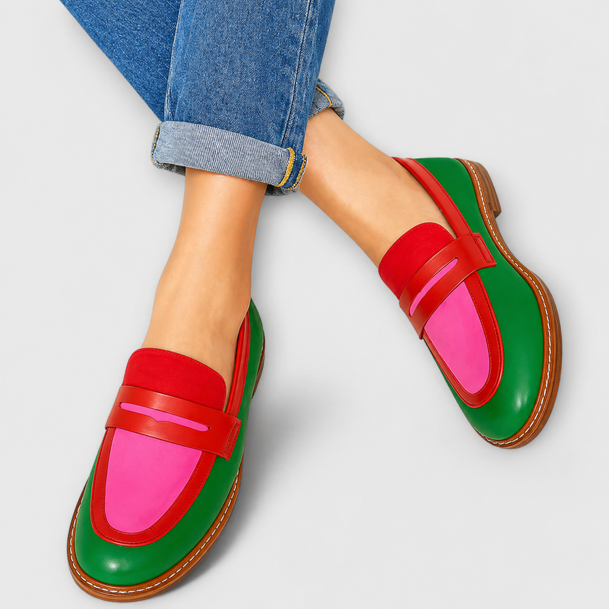 Nyla | Mocasines Casual a Contraste