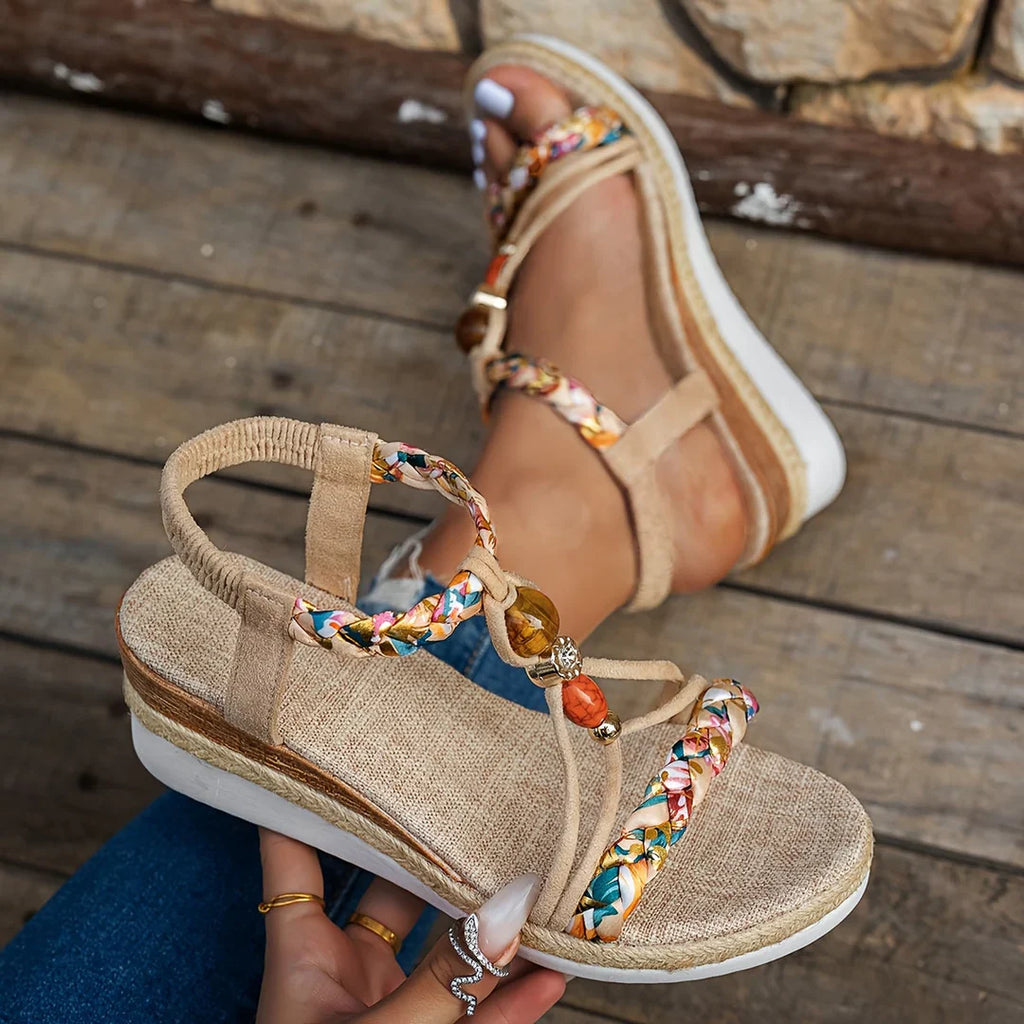 Dhalila - Sandalias Boho Artesanales con Plataformas Ergonómicas