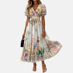 Floriel - Vestido Midi con Estampado Floral Femenino