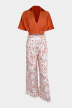 Olivia Conjunto Boho de Cuello en V y Pierna Ancha