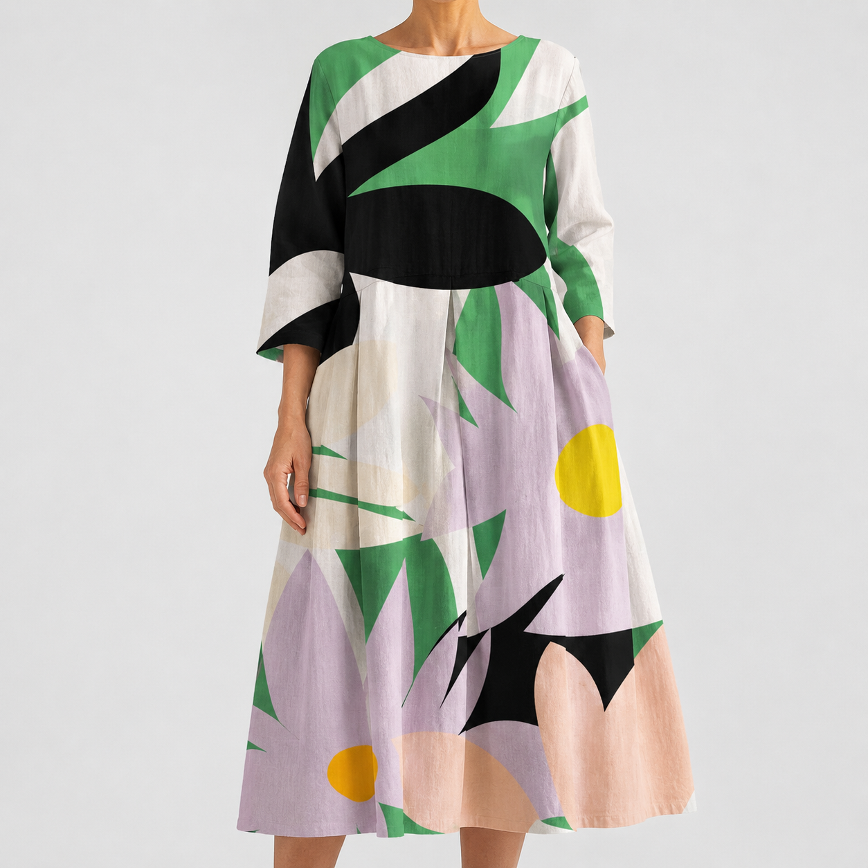 Vestido Largo Artístico de Corte Holgado