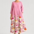 Vestido Largo Rosa Floral de Comodidad Elegante