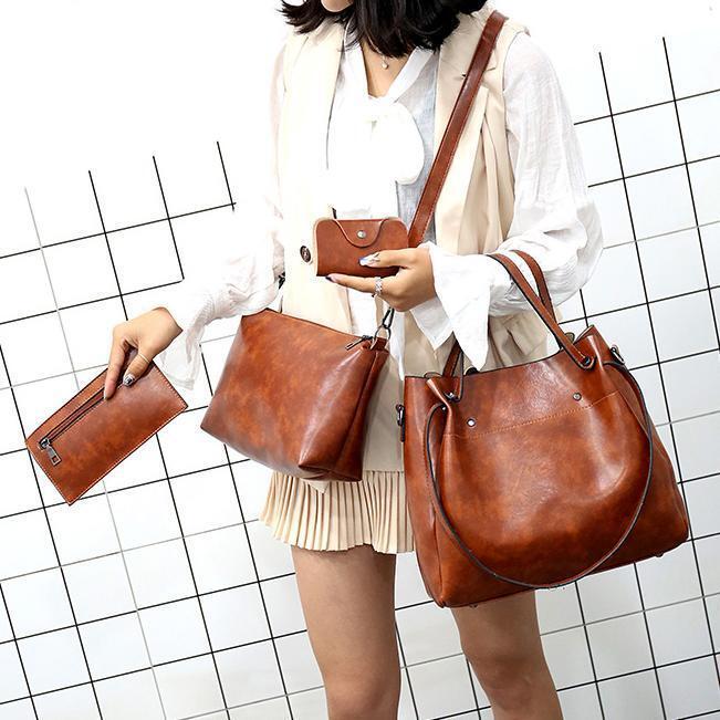 Luna Soler – Set Riley de 4 bolsos de cuero vegano vintage