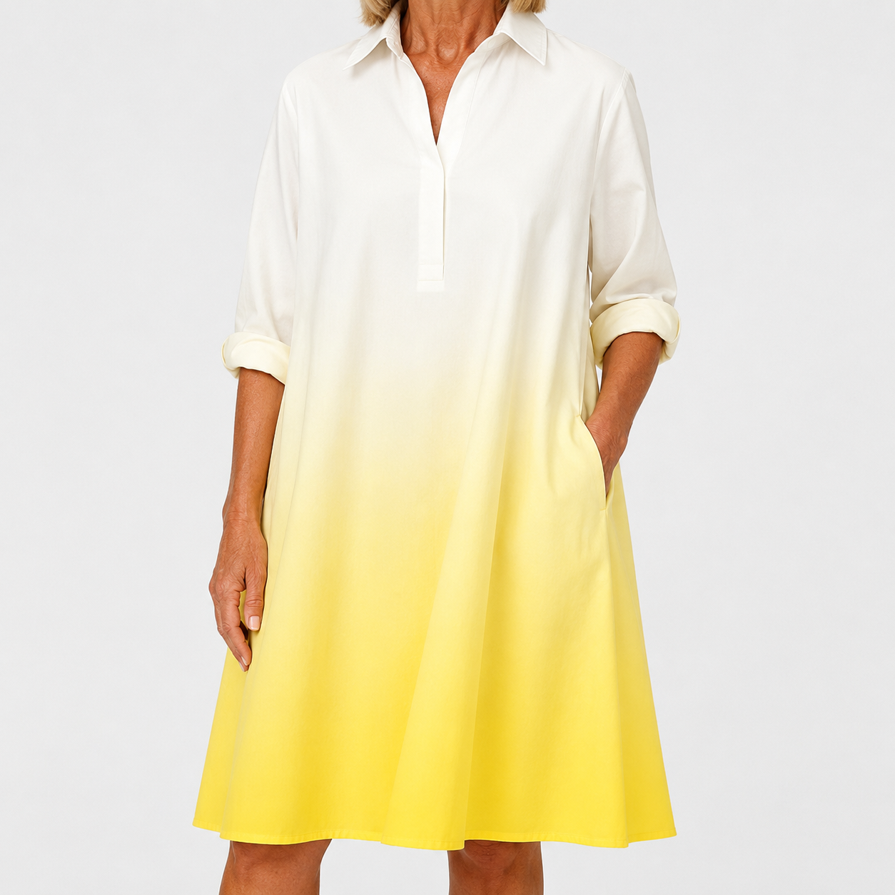 Vestido Camisero Degradado Amarillo