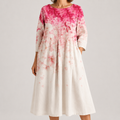Vestido Midi Floral Rosa de Comodidad Elegante