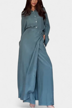 Marisol Conjunto Casual de Camisa Suelta y Pantalón Falda