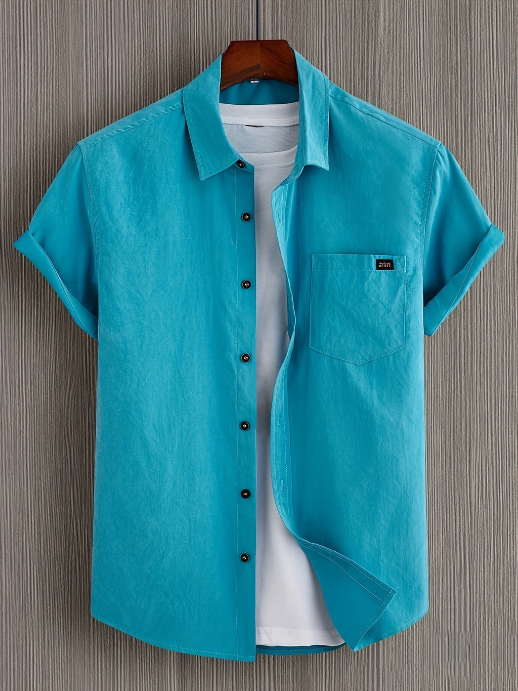 Camisa casual de algodón de manga corta