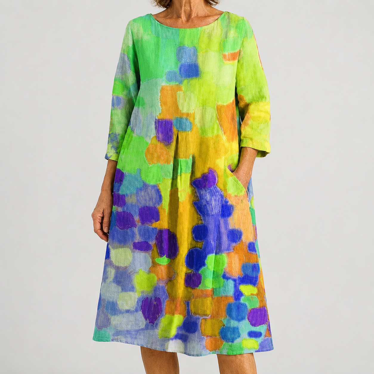 Vestido Serena Efecto Acuarela Multicolor