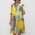 Vestido Midi de Círculos Abstractos