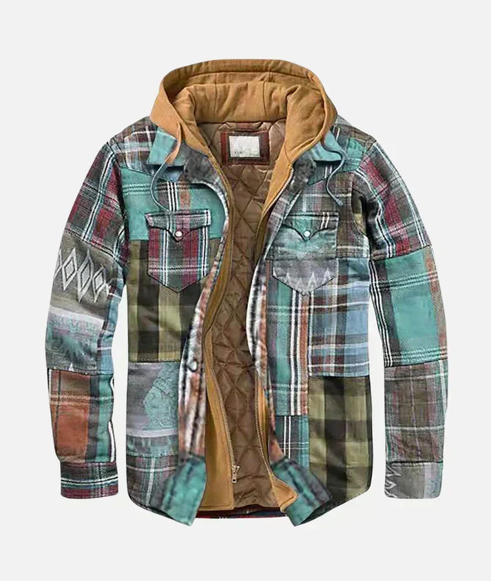 Chaqueta patchwork de cuadros