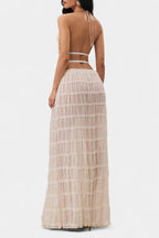 Eugenie Conjunto a Juego con Top Plisado y Falda