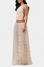 Eugenie Conjunto a Juego con Top Plisado y Falda