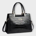 BOLSO CON ESTAMPADO DE COCODRILO BRILLANTE