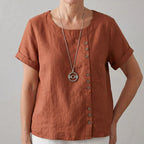 Gayané - Blusa de Lino con Detalles de Botones