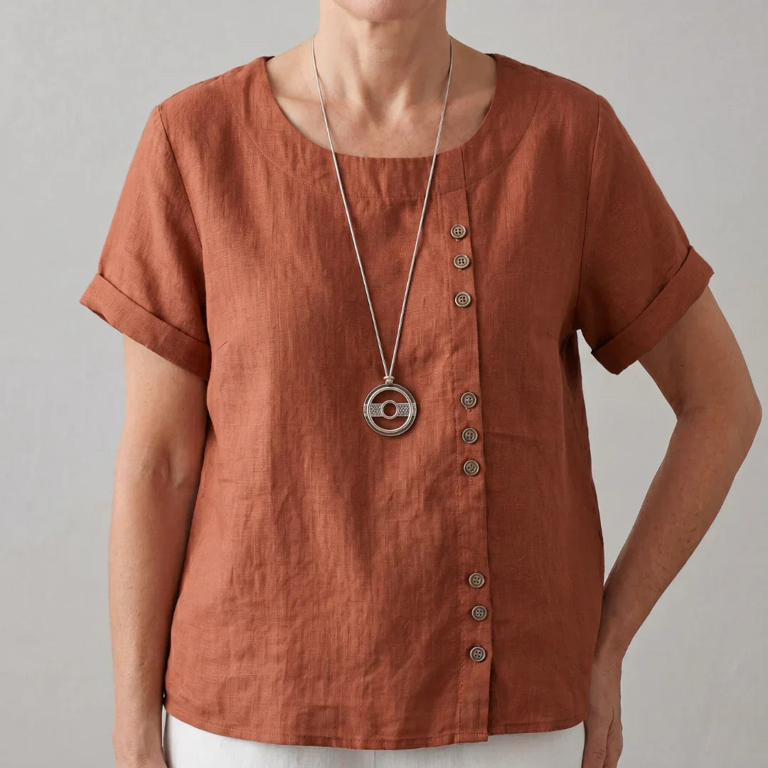 Gayané - Blusa de Lino con Detalles de Botones
