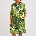 Vestido Camisero Floral Verde