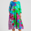 Vestido Pilar Holgado con Estampado Artístico