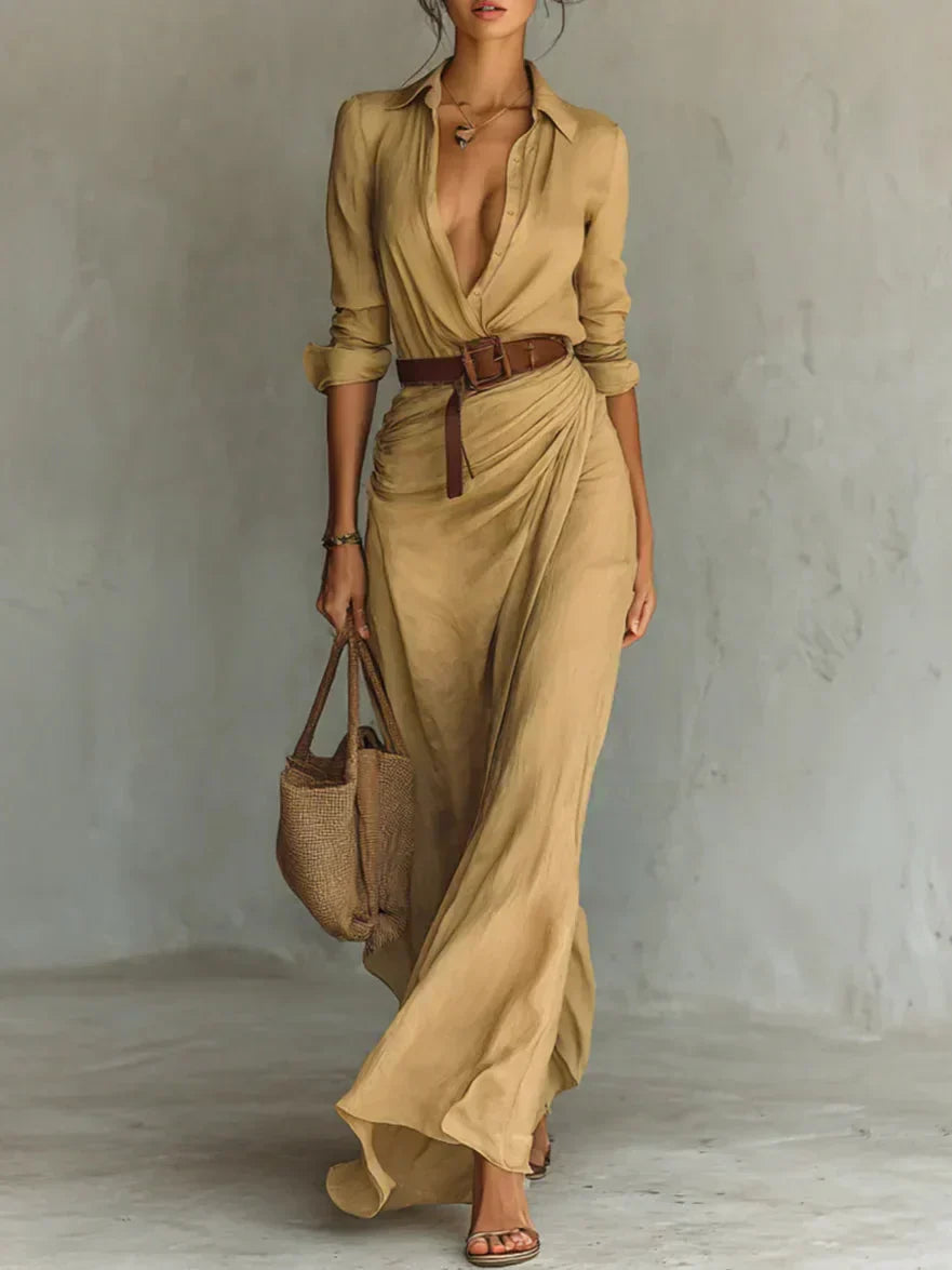 Charlise - Vestido Largo Elegante (cinturón de regalo)