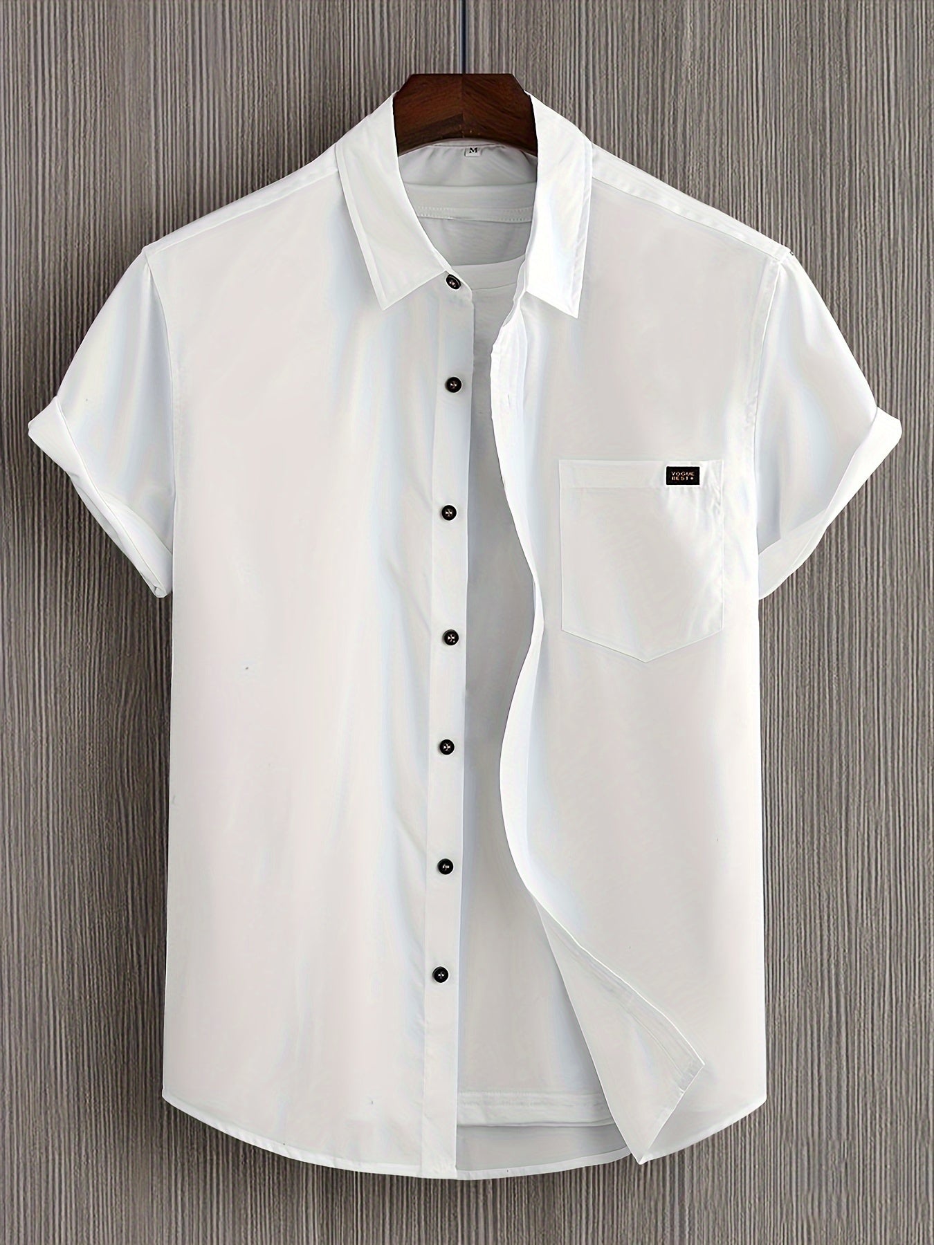 Camisa casual de algodón de manga corta