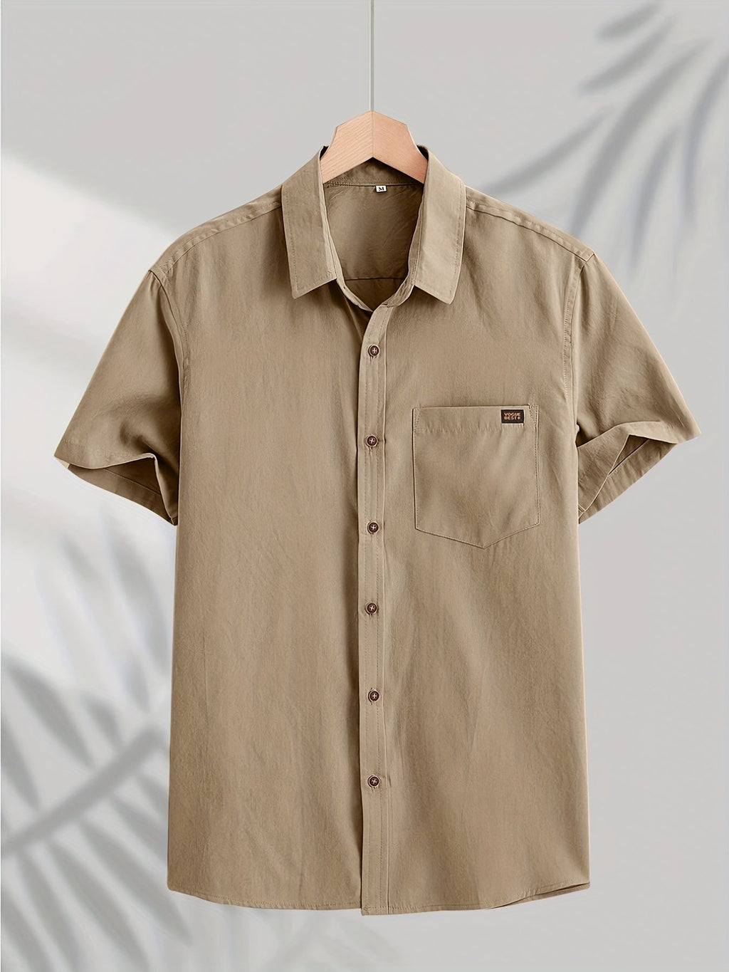 Camisa casual de algodón de manga corta