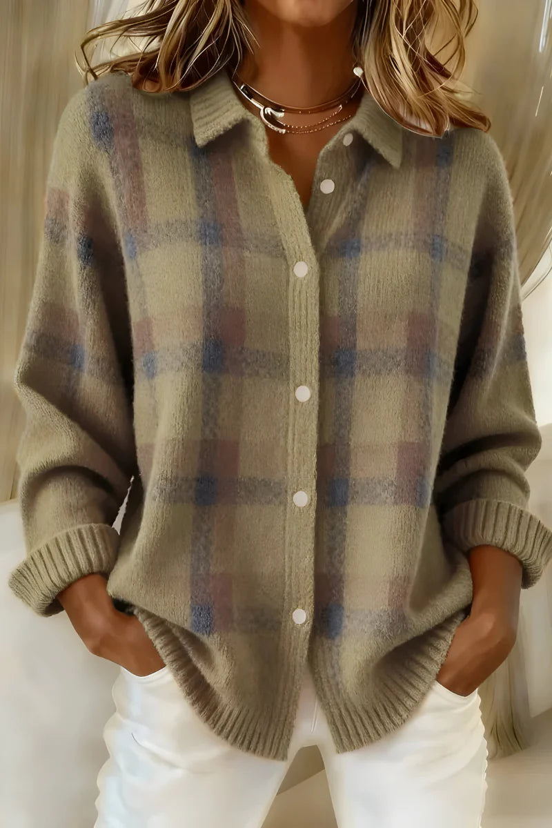 Théa - Cárdigan Acogedor Estilo Camisa