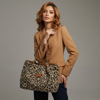 Luna Soler – Bolso Olivia de lona con estampado leopardo