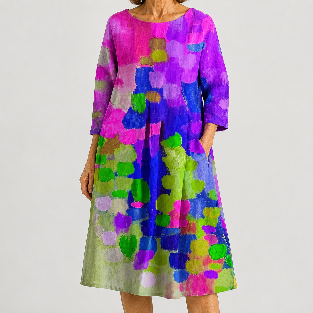 Vestido Luciana de Colores Vivos y Suaves