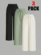 Myriam - Conjunto de 3 Pantalones Plisados Holgados