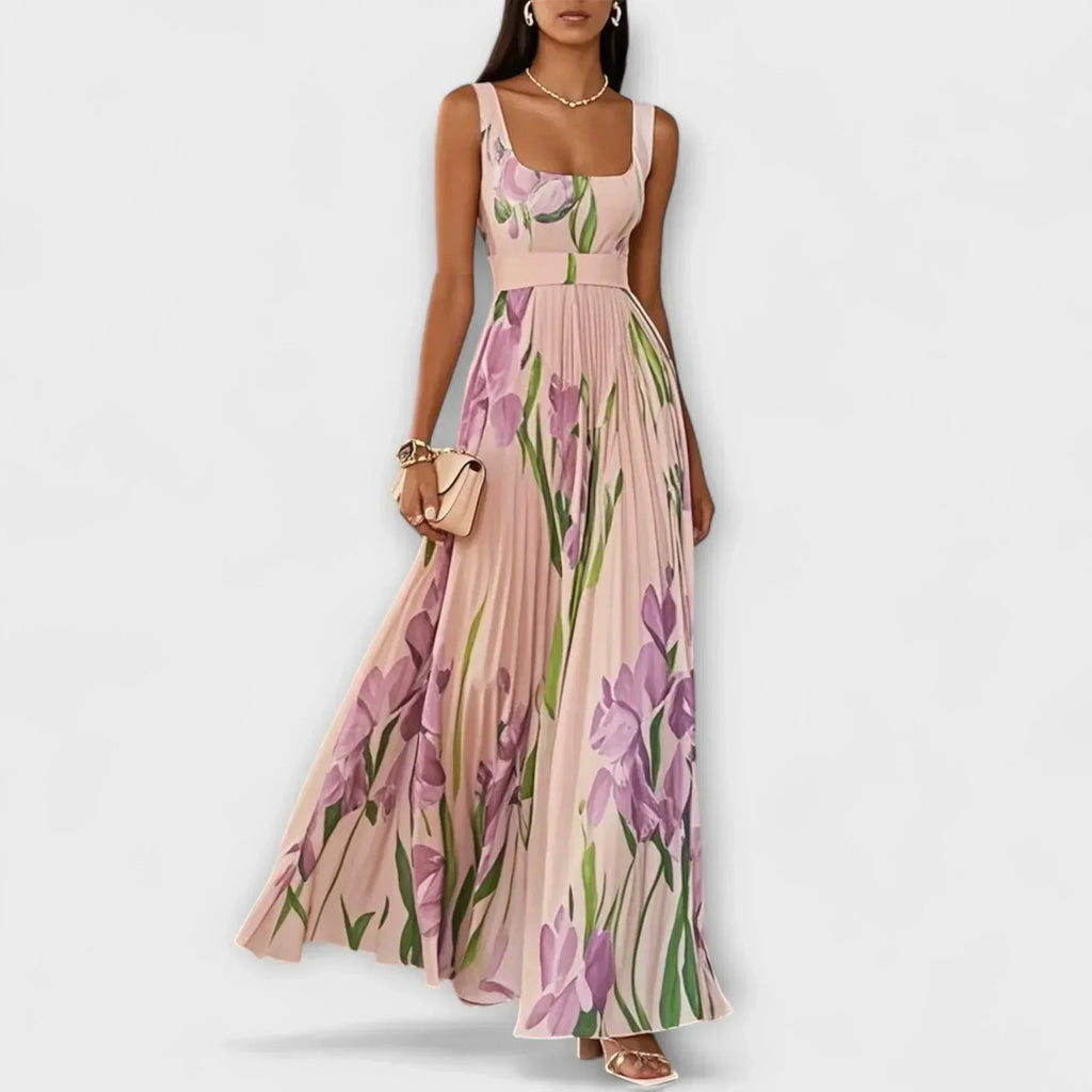 Evelina - Vestido Largo Elegante con Estampado Floral