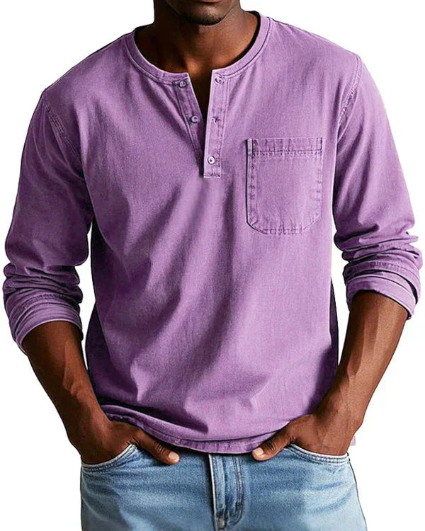 Sebastian - Camisa Retro de Denim Ligero Premium