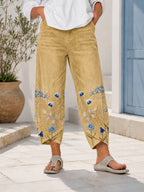 Greta - Pantalón Casual Bordado con Flores