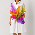 Vestido Camisero Floral Acuarela