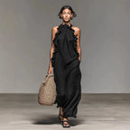 Bluma - Vestido Maxi Bohemio de Algodón con Volantes