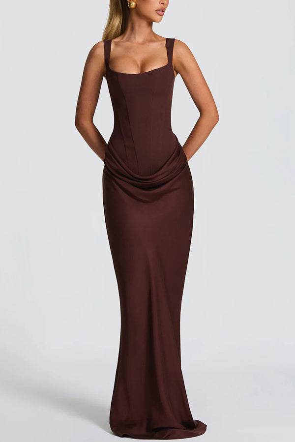 Marisol | Vestido maxi de escote cuadrado