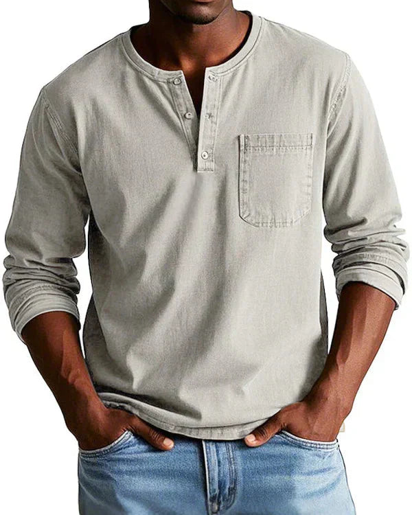 Sebastian - Camisa Retro de Denim Ligero Premium