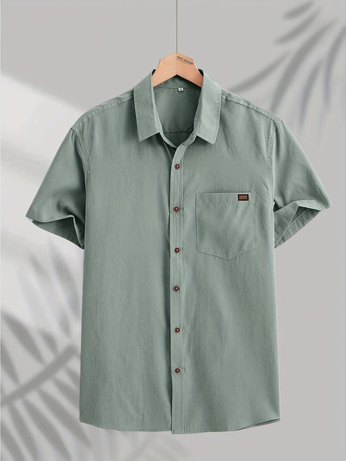 Camisa casual de algodón de manga corta