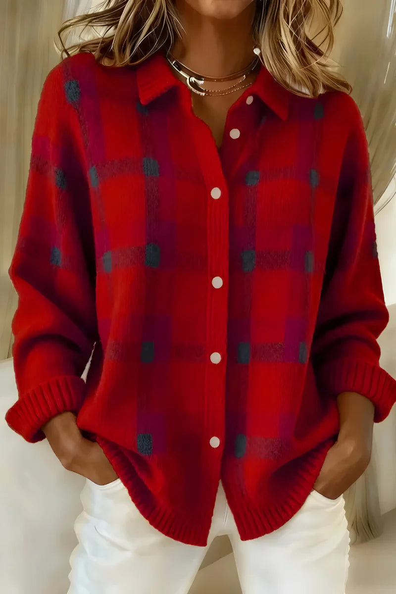 Théa - Cárdigan Acogedor Estilo Camisa
