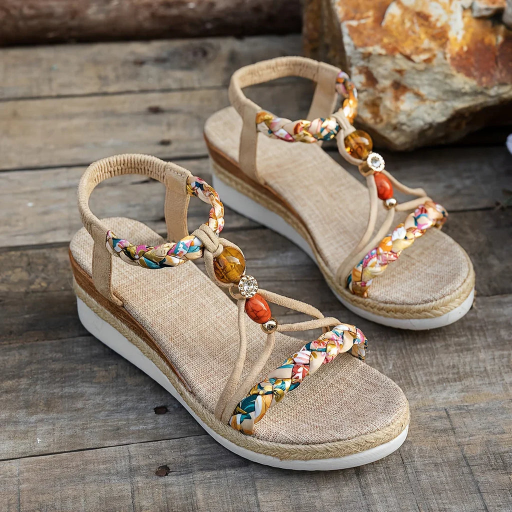 Dhalila - Sandalias Boho Artesanales con Plataformas Ergonómicas
