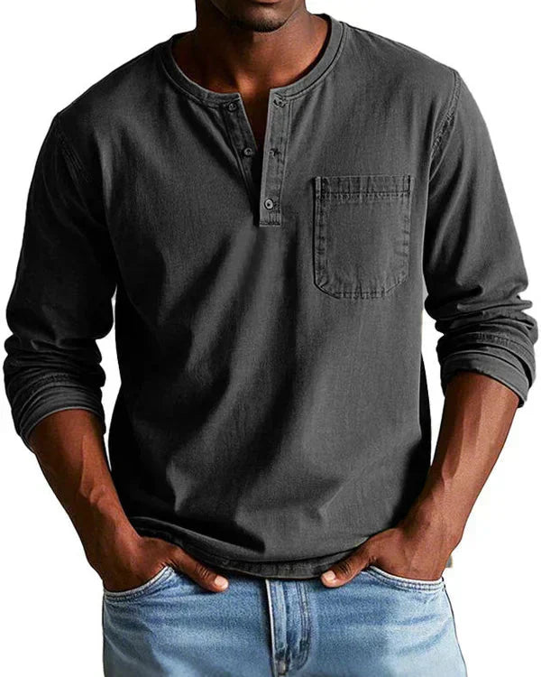 Sebastian - Camisa Retro de Denim Ligero Premium