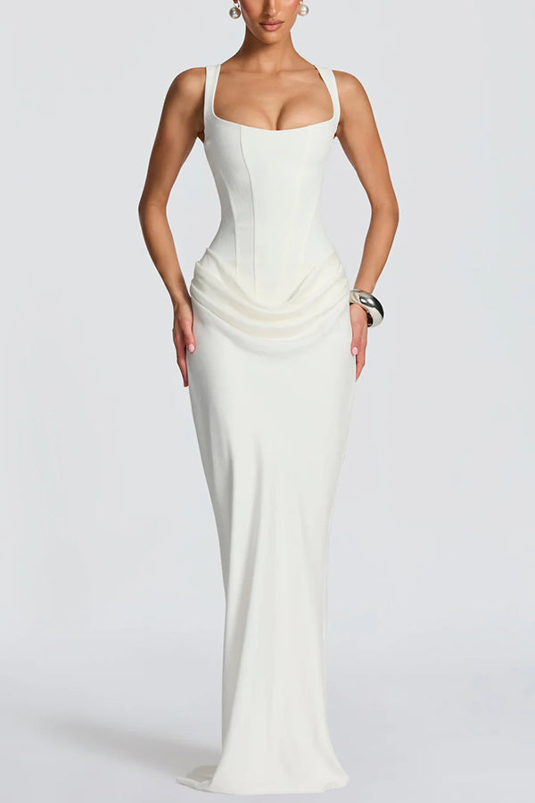 Marisol | Vestido maxi de escote cuadrado