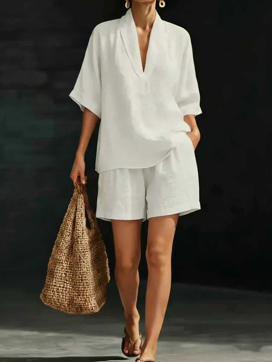 Lynne - Conjunto Blusa y Short Chic Casual