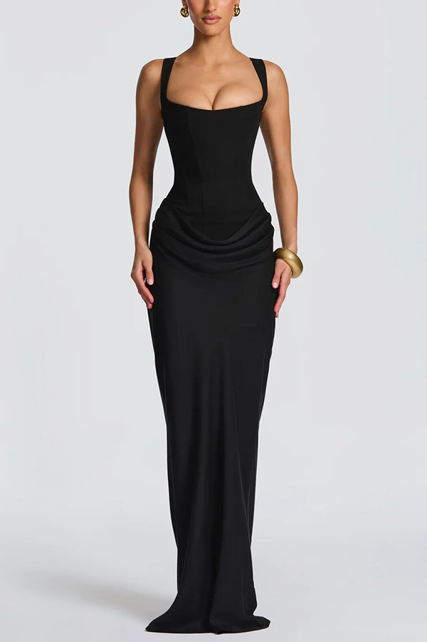 Marisol | Vestido maxi de escote cuadrado