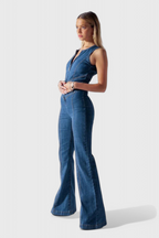 Maisie Mono de mezclilla con corte en forma de corazón