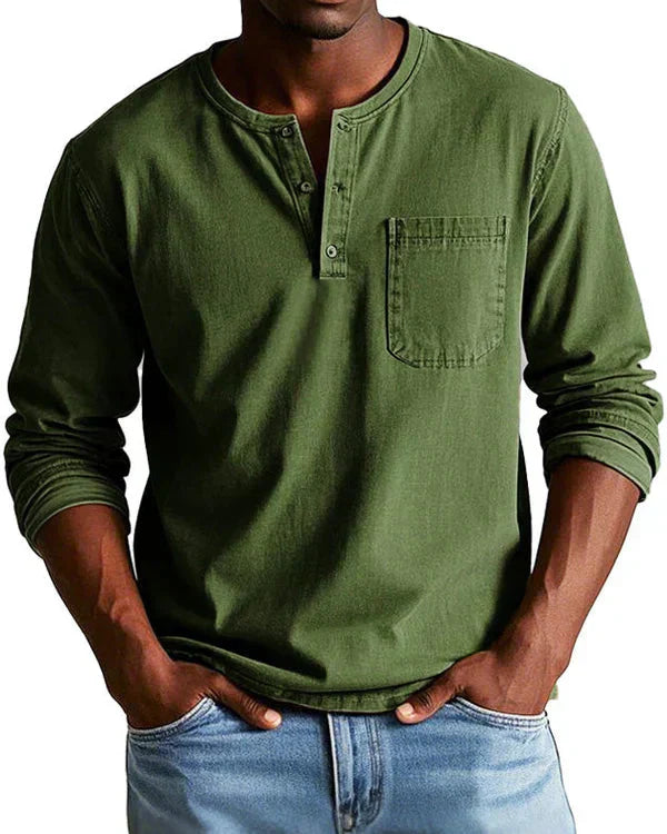 Sebastian - Camisa Retro de Denim Ligero Premium