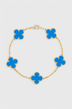 Pulsera con Motivo de Trébol y Elegancia Baño de Oro