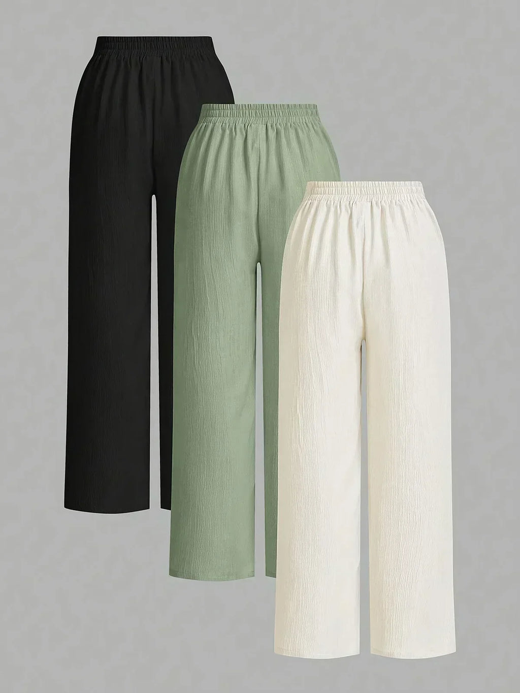 Myriam - Conjunto de 3 Pantalones Plisados Holgados