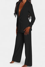 Marnie Conjunto de Blazer a Medida y Pantalones de Pierna Ancha